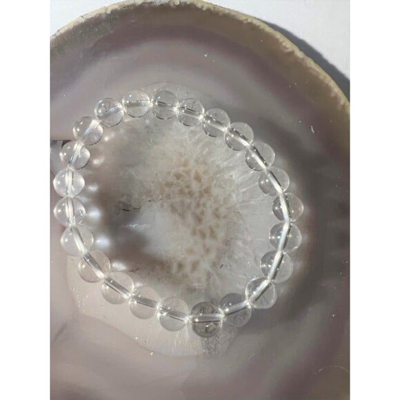 Clear Quartz Beaded Bracelet - 8mm - Stretches - Picture 4 of 4